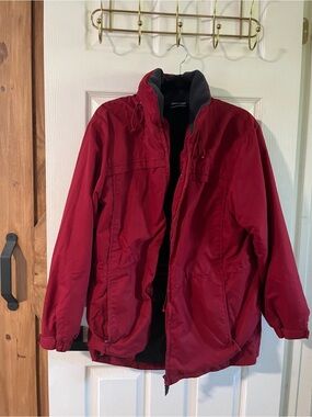Denver Hayes Red Utility Jacket with Fleece Lining